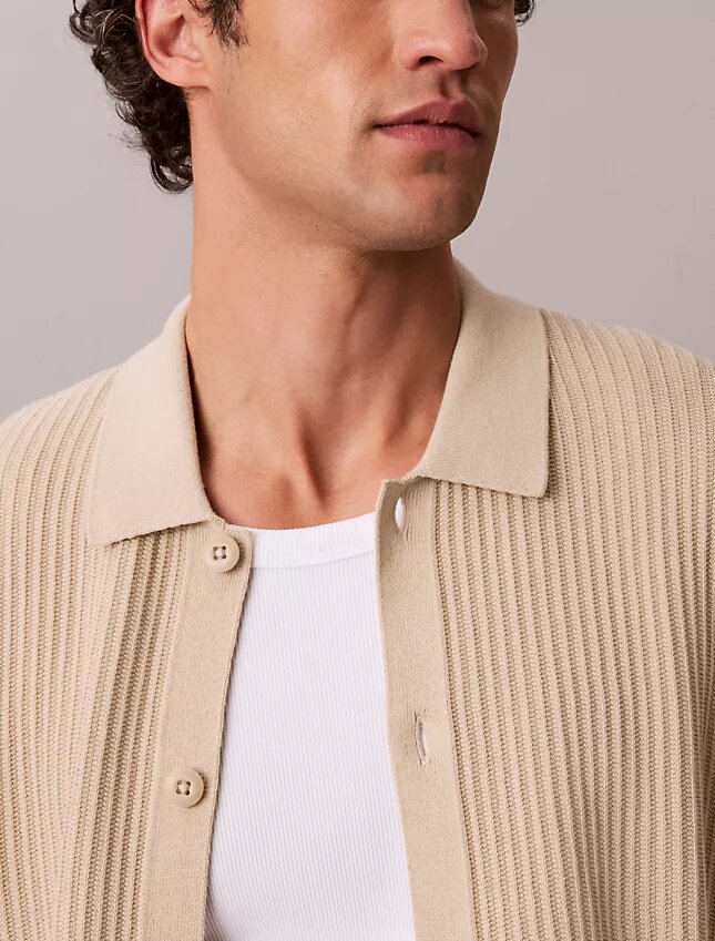 Cotton Sweater Button-Down Shirt Cotton Sweater Button-Down Shirt