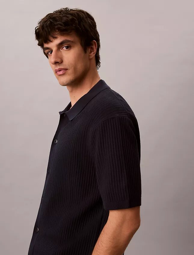Cotton Sweater Button-Down Shirt Cotton Sweater Button-Down Shirt