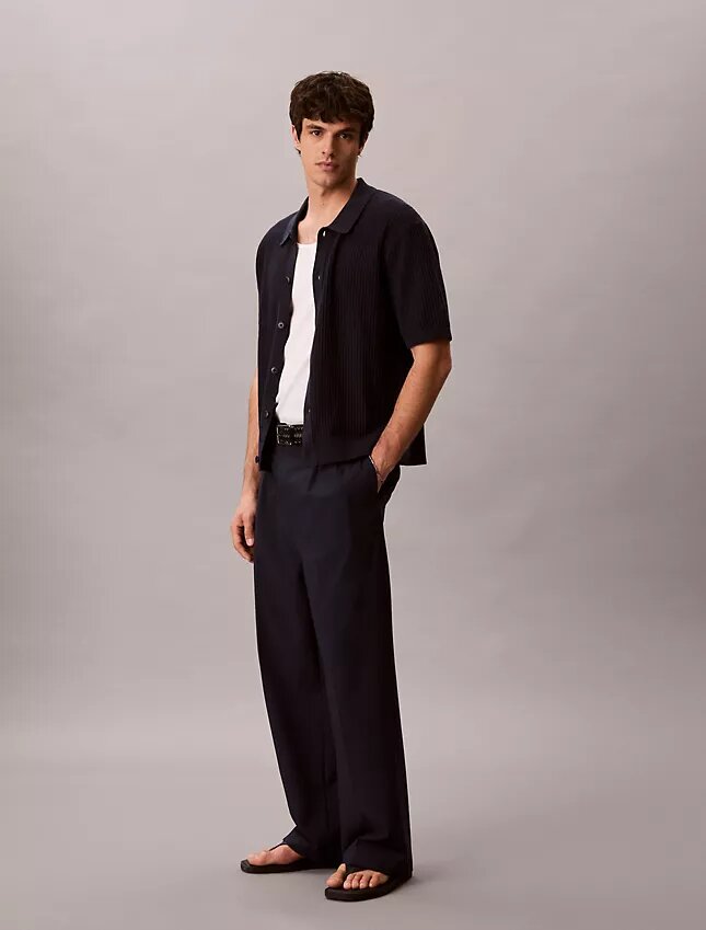 Cotton Sweater Button-Down Shirt Cotton Sweater Button-Down Shirt