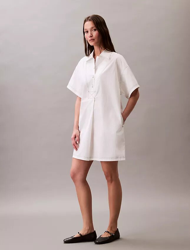 Cotton Twill Mini Shirt Dress Cotton Twill Mini Shirt Dress