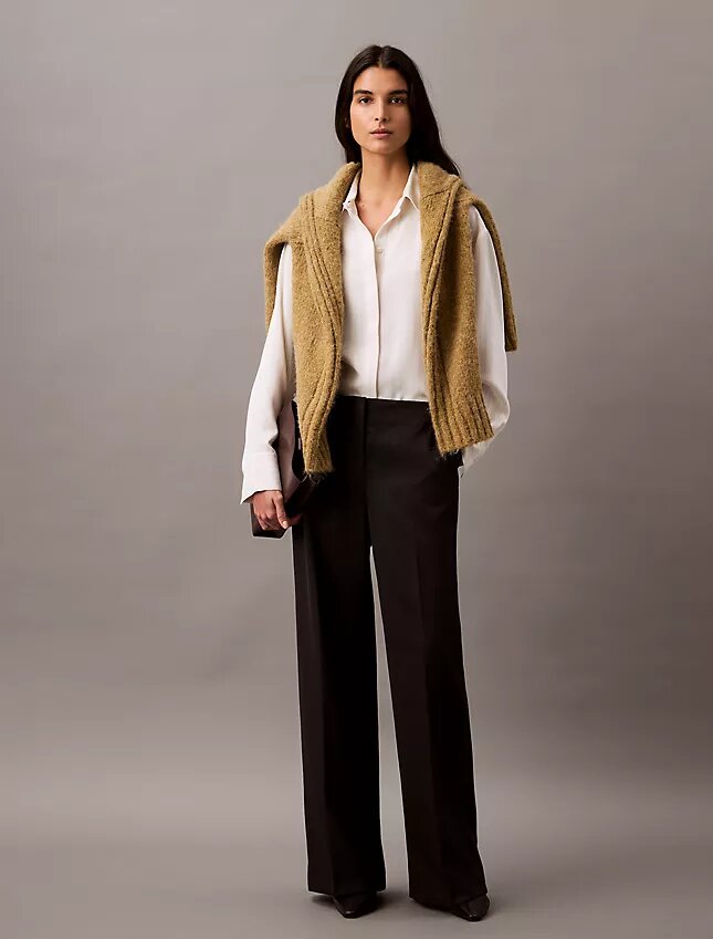 Crepe Wide Leg Trousers Crepe Wide Leg Trousers