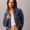 Cropped Denim Trucker Jacket Cropped Denim Trucker Jacket