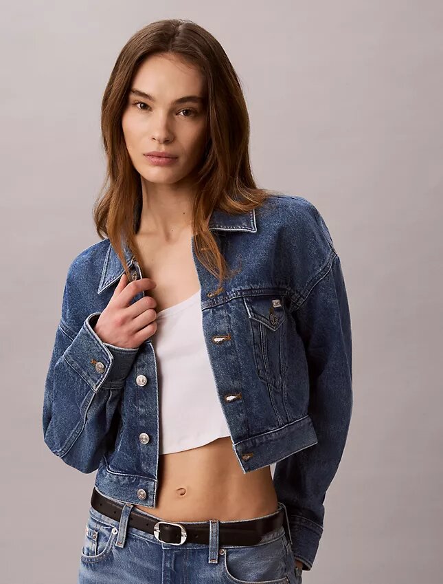 Cropped Denim Trucker Jacket Cropped Denim Trucker Jacket