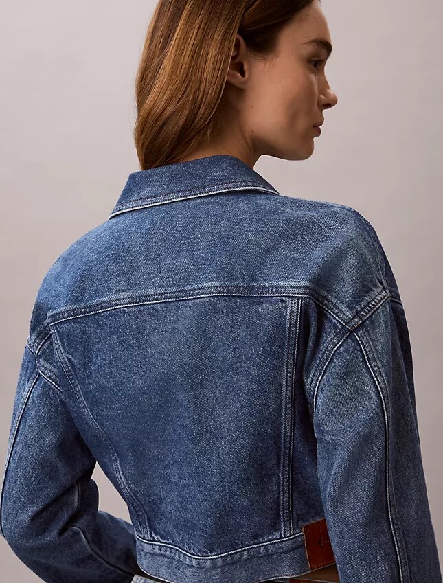 Cropped Denim Trucker Jacket Cropped Denim Trucker Jacket