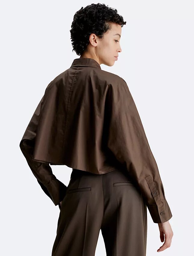 Cropped Dolman Relaxed Button-Down Shirt Cropped Dolman Relaxed Button-Down Shirt