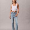 Cropped High Rise Lyocell Blend Straight Jeans Cropped High Rise Lyocell Blend Straight Jeans