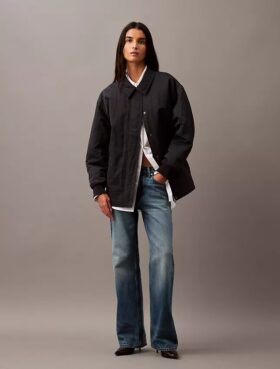 Crushed Nylon Bomber Jacket