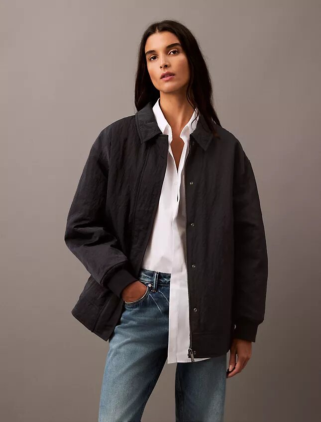 Crushed Nylon Bomber Jacket Crushed Nylon Bomber Jacket
