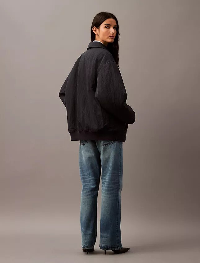 Crushed Nylon Bomber Jacket Crushed Nylon Bomber Jacket
