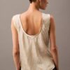 Crushed Satin Print Tank Top