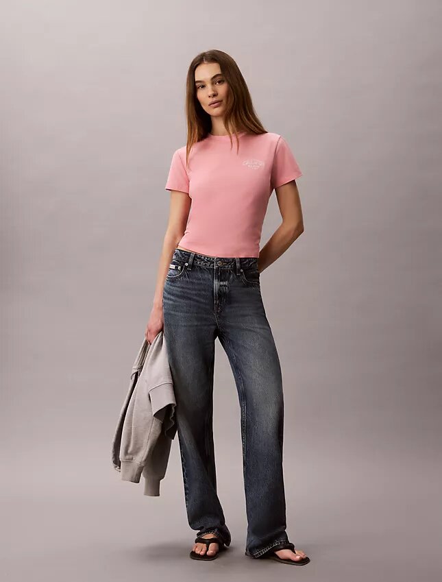 Curved Logo Graphic Slim Tee Curved Logo Graphic Slim Tee
