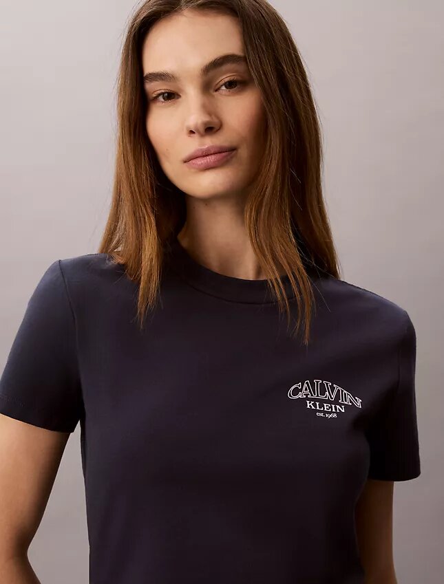 Curved Logo Graphic Slim Tee Curved Logo Graphic Slim Tee