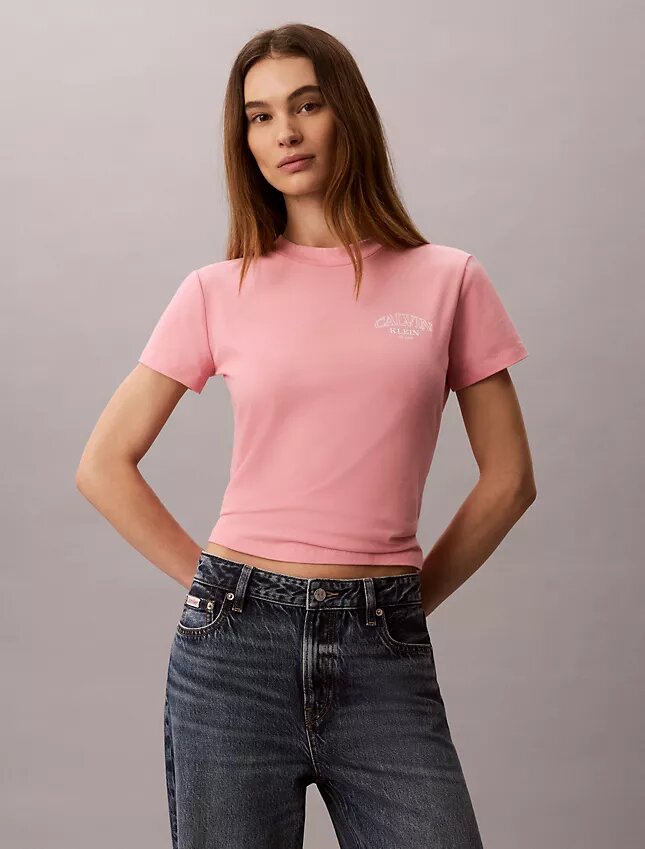 Curved Logo Graphic Slim Tee Curved Logo Graphic Slim Tee