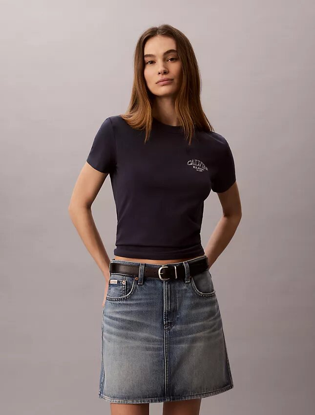 Curved Logo Graphic Slim Tee Curved Logo Graphic Slim Tee