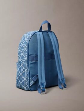 Denim Allover Emblem Logo Backpack