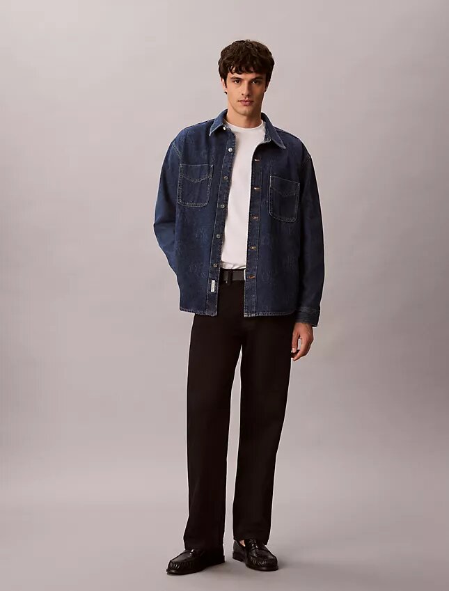 Denim Allover Monogram 90S Overshirt Denim Allover Monogram 90S Overshirt
