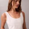 Denim Allover Monogram Cropped Tank Top
