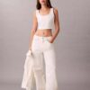 Denim Allover Monogram Cropped Tank Top
