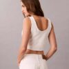 Denim Allover Monogram Cropped Tank Top