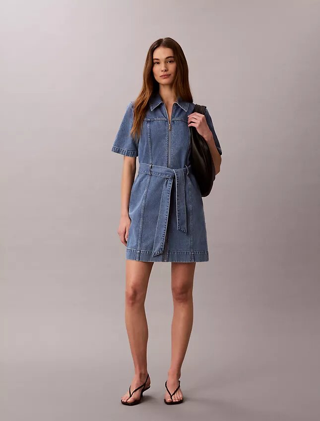 Denim Belted Shirt Dress Denim Belted Shirt Dress