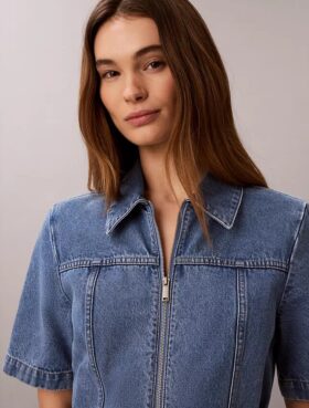 Denim Belted Shirt Dress