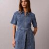 Denim Belted Shirt Dress Denim Belted Shirt Dress