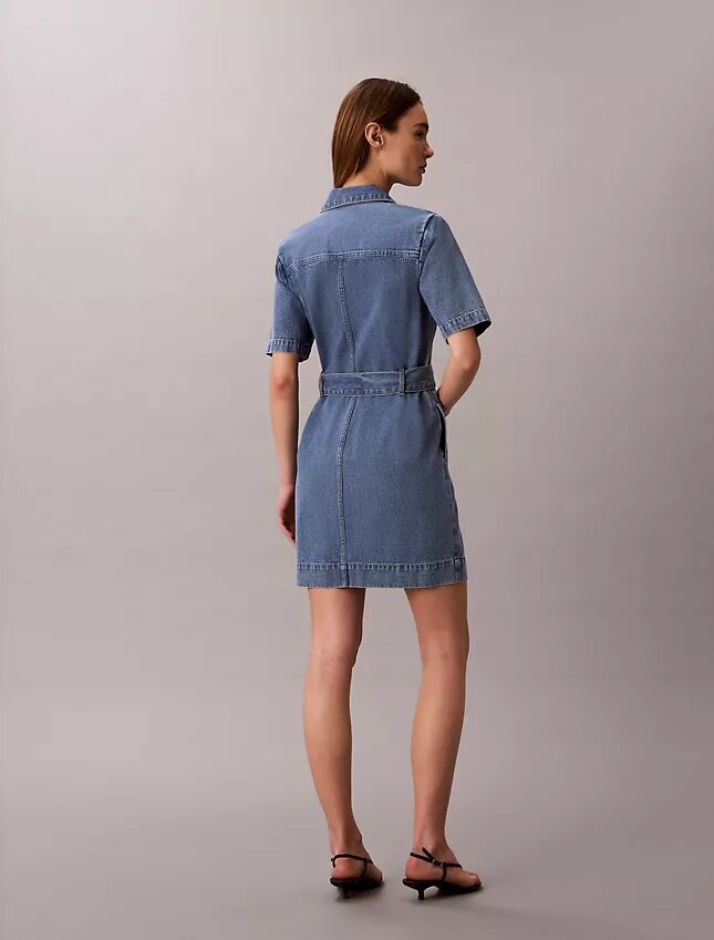 Denim Belted Shirt Dress Denim Belted Shirt Dress