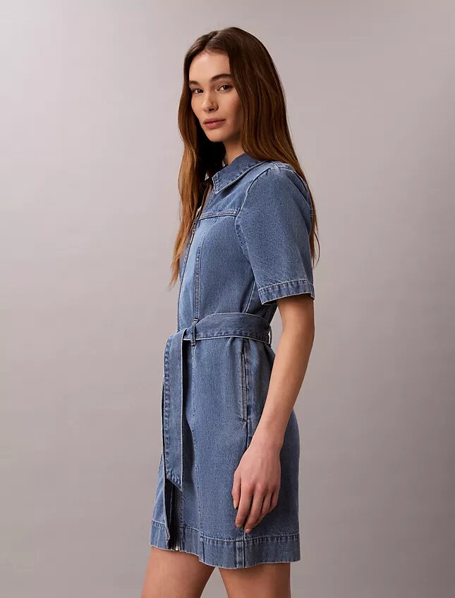 Denim Belted Shirt Dress Denim Belted Shirt Dress