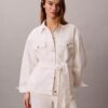Denim Cinched Belted Jacket Denim Cinched Belted Jacket