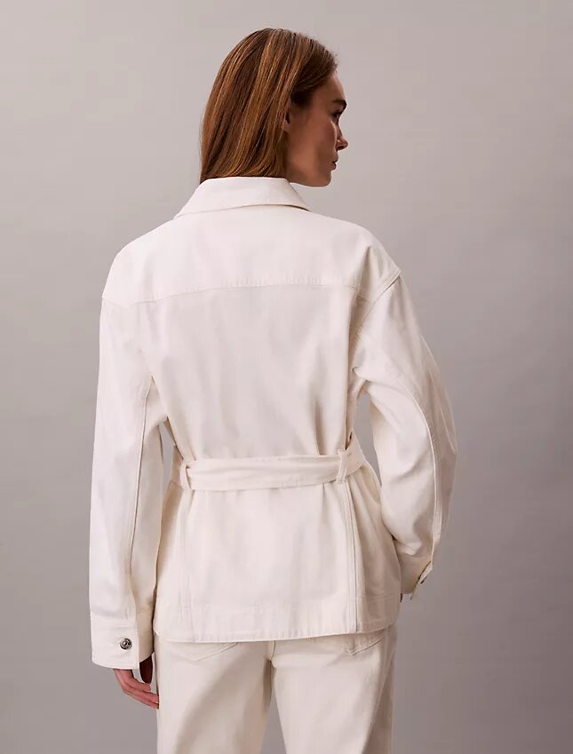 Denim Cinched Belted Jacket Denim Cinched Belted Jacket