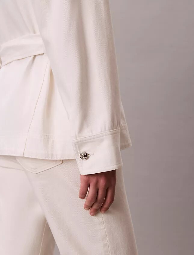 Denim Cinched Belted Jacket Denim Cinched Belted Jacket