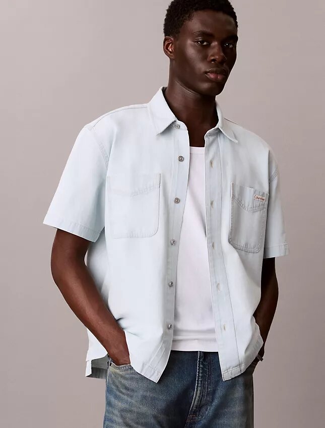 Denim Classic Short Sleeve Button-Down Shirt Denim Classic Short Sleeve Button-Down Shirt