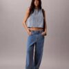 Denim Cropped Shell Top