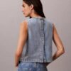 Denim Cropped Shell Top