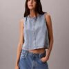 Denim Cropped Shell Top