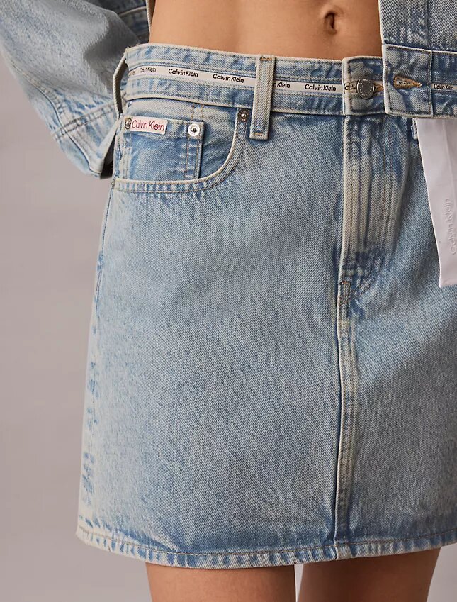 Denim Logo Mini Skirt Denim Logo Mini Skirt