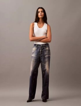 Denim Print Tailored Trouser