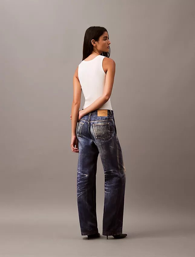 Denim Print Tailored Trouser Denim Print Tailored Trouser