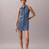 Denim Seamed Mini Dress