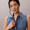 Denim Seamed Mini Dress