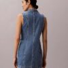 Denim Seamed Mini Dress