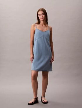 Denim Strappy Mini Dress Denim Strappy Mini Dress