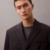 Double-Breasted Wool Gabardine Blend Blazer