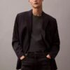 Double-Breasted Wool Gabardine Blend Blazer