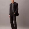 Double-Breasted Wool Gabardine Blend Blazer