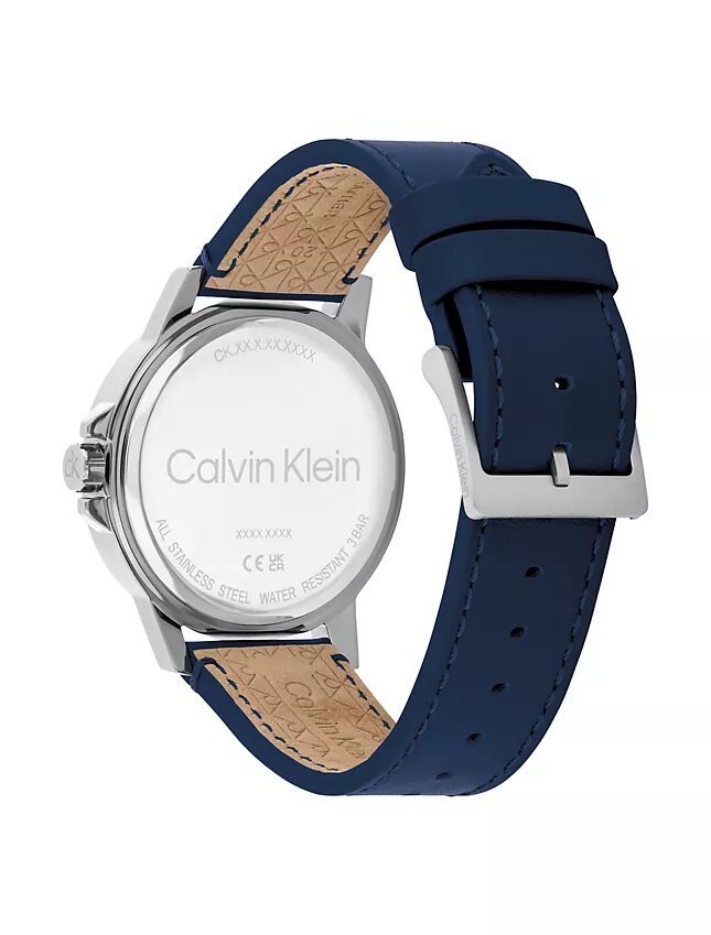 Emblem Dial Leather Strap Watch Emblem Dial Leather Strap Watch
