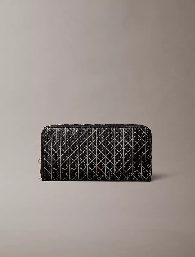 Emblem Logo Long Zip Wallet Emblem Logo Long Zip Wallet