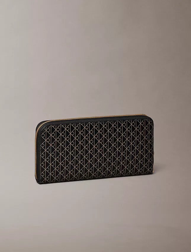 Emblem Logo Long Zip Wallet Emblem Logo Long Zip Wallet