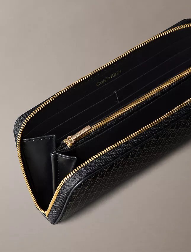 Emblem Logo Long Zip Wallet Emblem Logo Long Zip Wallet