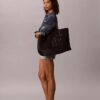 Emblem Logo Mesh Large Tote Bag
